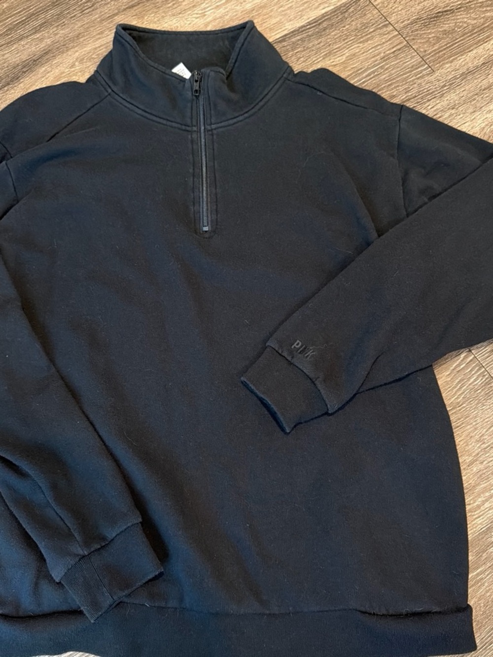 PINK Victoria's Secret Black Fleece quarter zip. Women’s size medium.